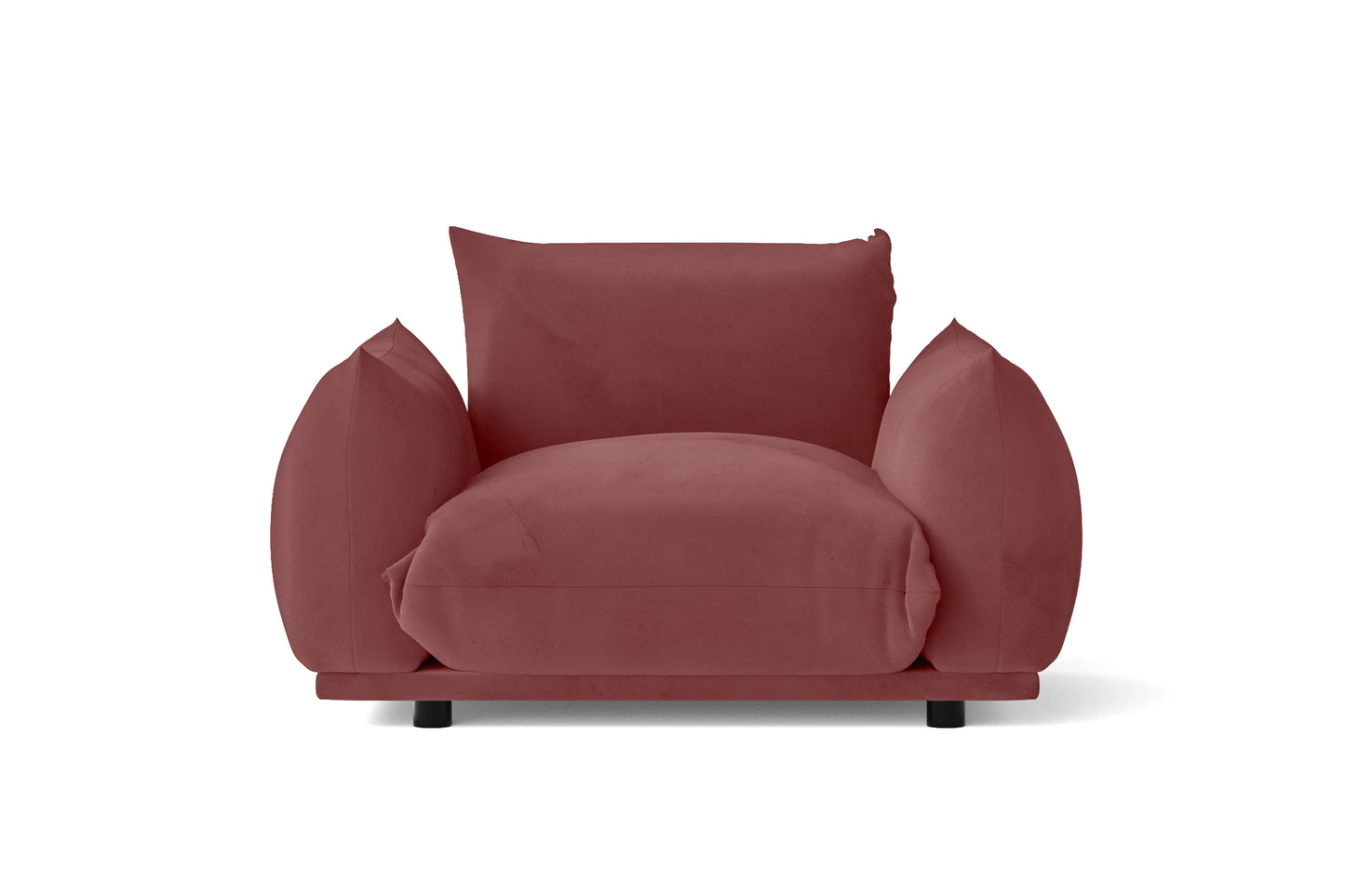 Ancona 4 Seater Right Hand Facing Chaise Lounge Corner Sofa Red Linen