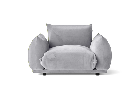 Minneapolis Armchair Silver Velvet