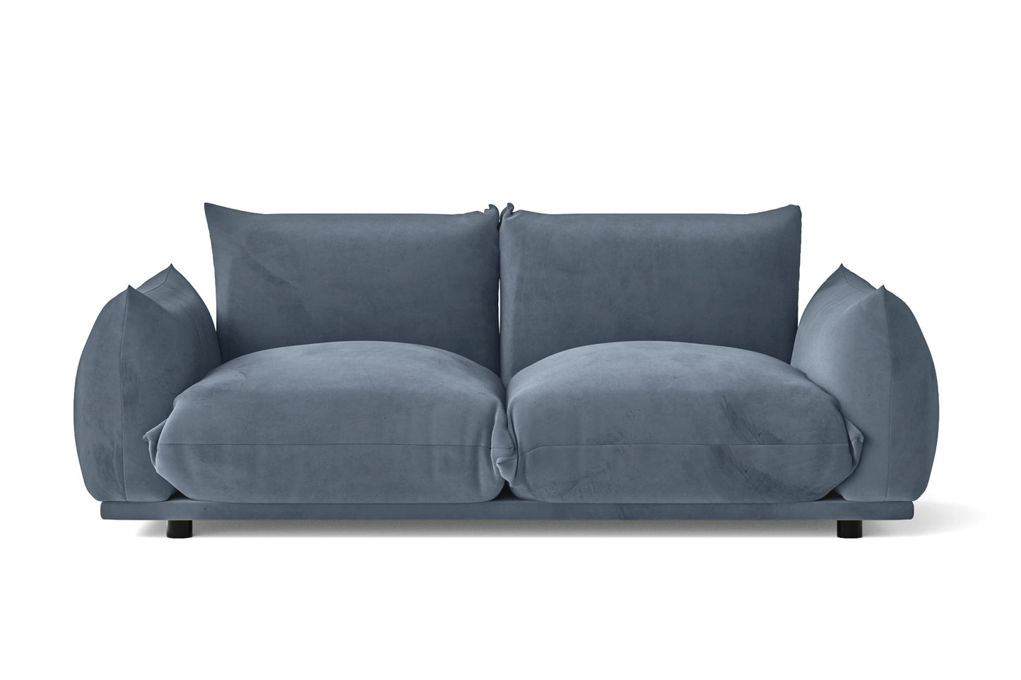 Ancona 4 Seater Right Hand Facing Chaise Lounge Corner Sofa Dark Blue Linen