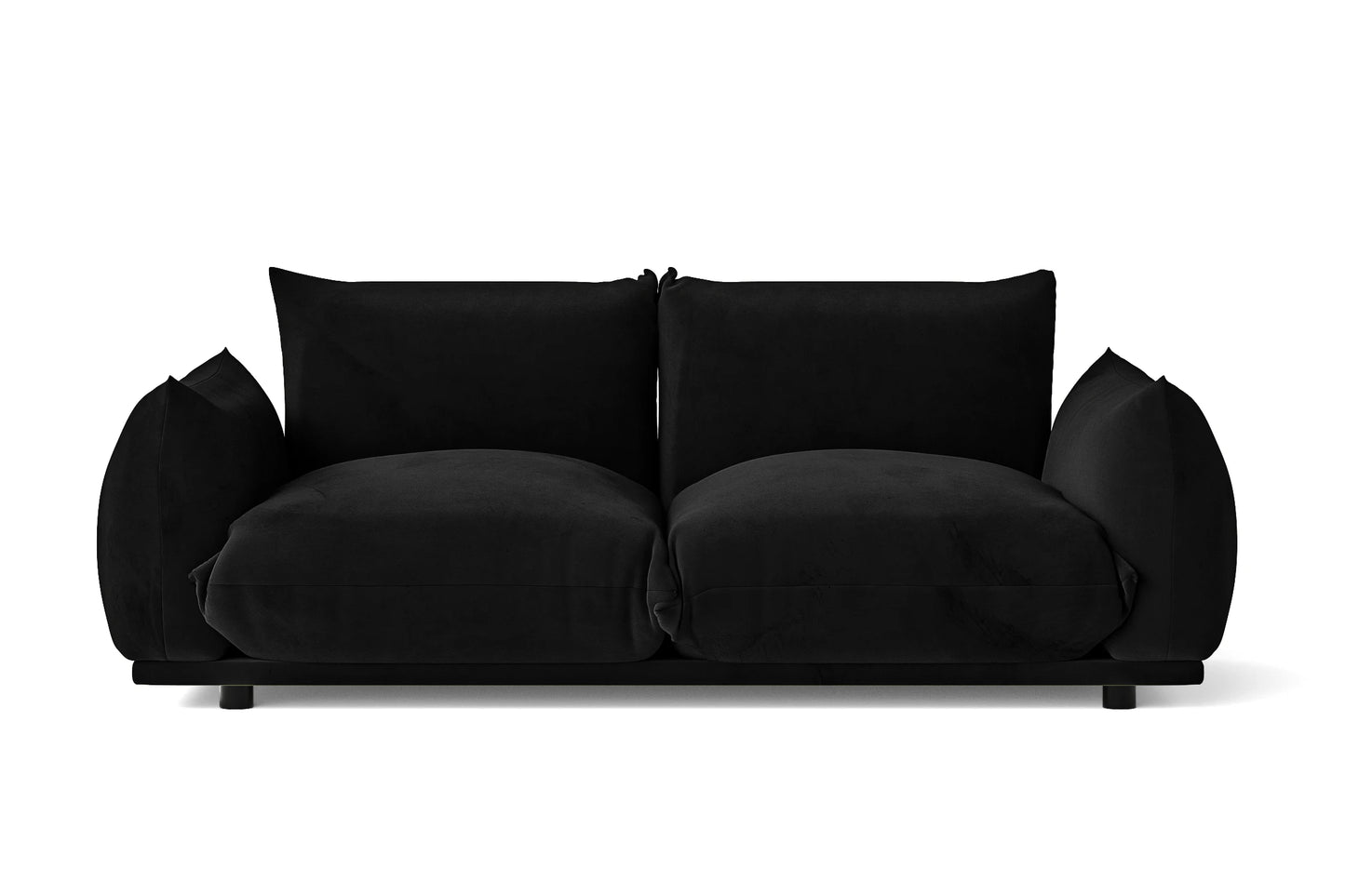 Minneapolis 2 Seater Sofa Black Velvet