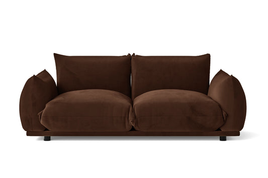 Ancona 4 Seater Right Hand Facing Chaise Lounge Corner Sofa Coffee Brown Linen