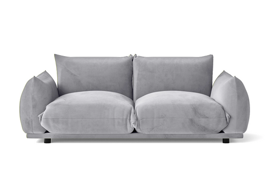 Minneapolis 2 Seater Sofa Silver Velvet