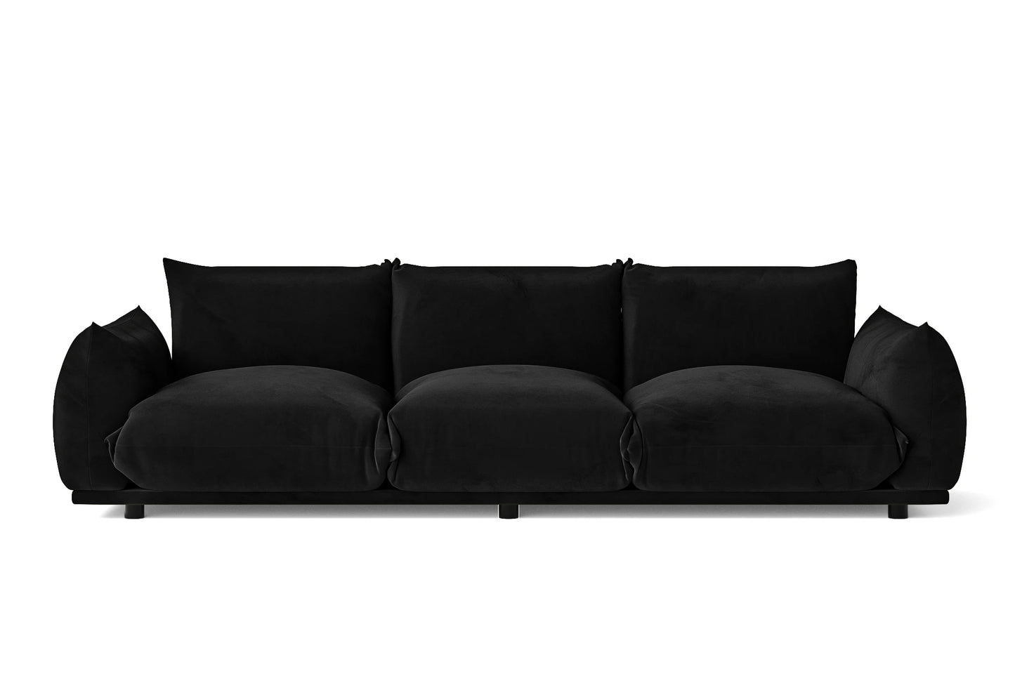 Ancona 4 Seater Sofa Black Linen