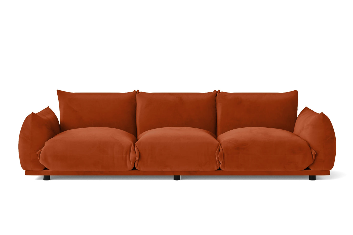 Ancona 4 Seater Left Hand Facing Chaise Lounge Corner Sofa Orange Velvet