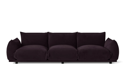 Ancona 4 Seater Left Hand Facing Chaise Lounge Corner Sofa Grey Velvet