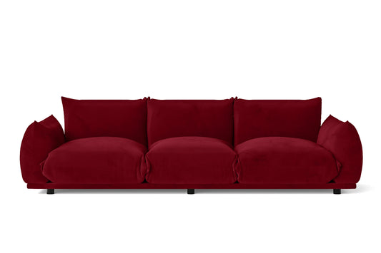 Minneapolis 3 Seater Sofa Red Velvet