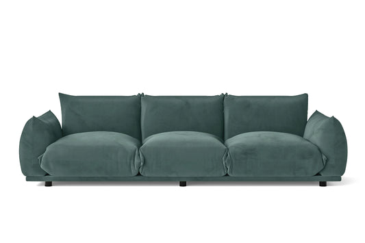 Ancona 4 Seater Left Hand Facing Chaise Lounge Corner Sofa Dark Grey Velvet