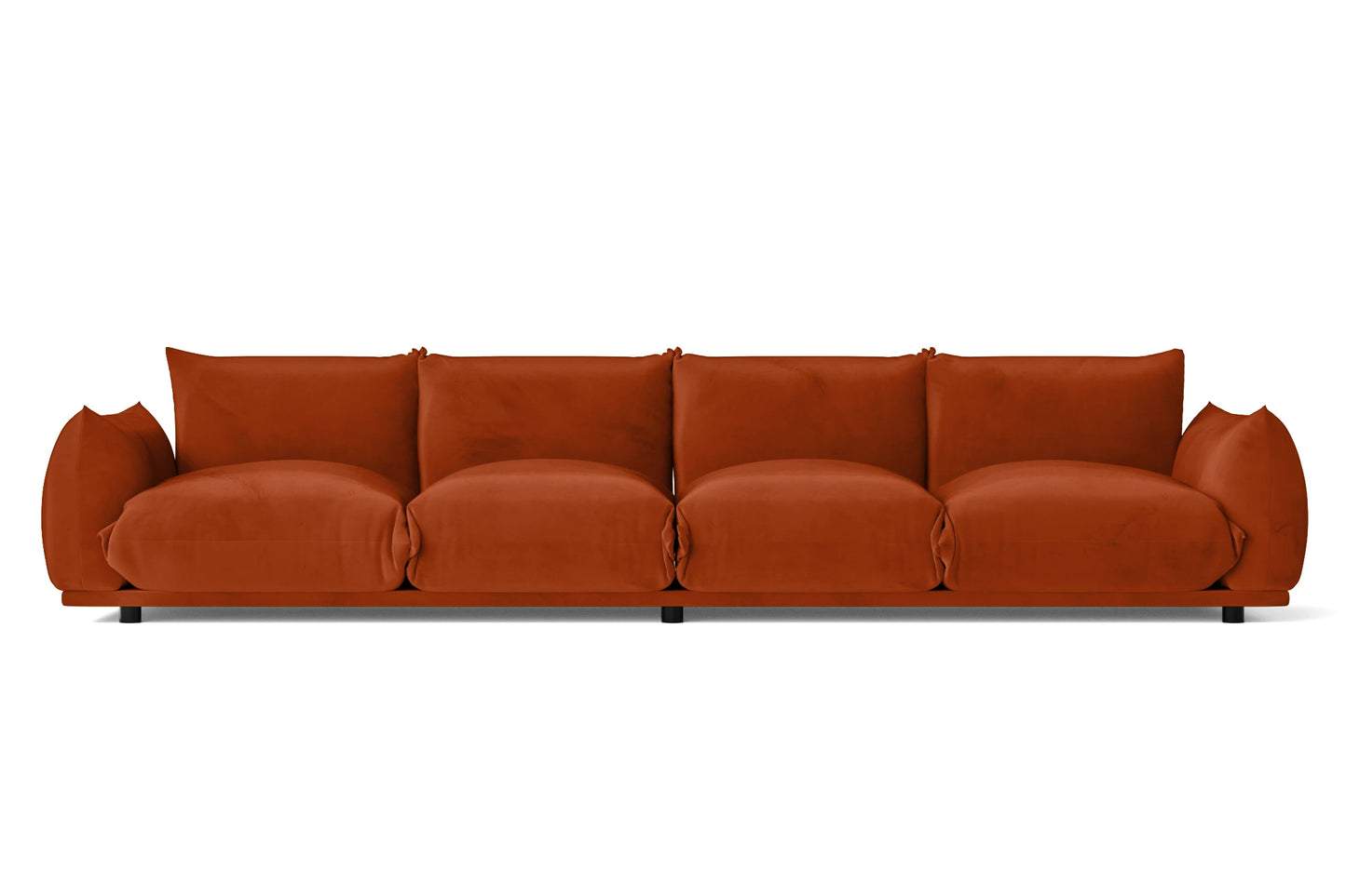 Minneapolis 4 Seater Sofa Orange Velvet