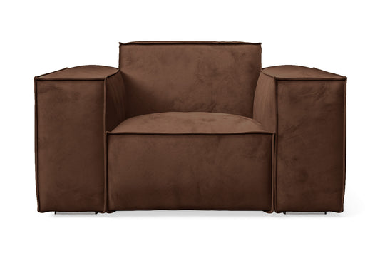 Naples Armchair Coffee Brown Velvet