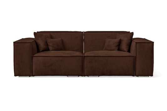 Naples 2 Seater Sofa Coffee Brown Velvet