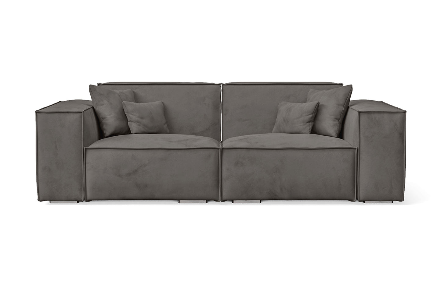 Naples 2 Seater Sofa Grey Velvet