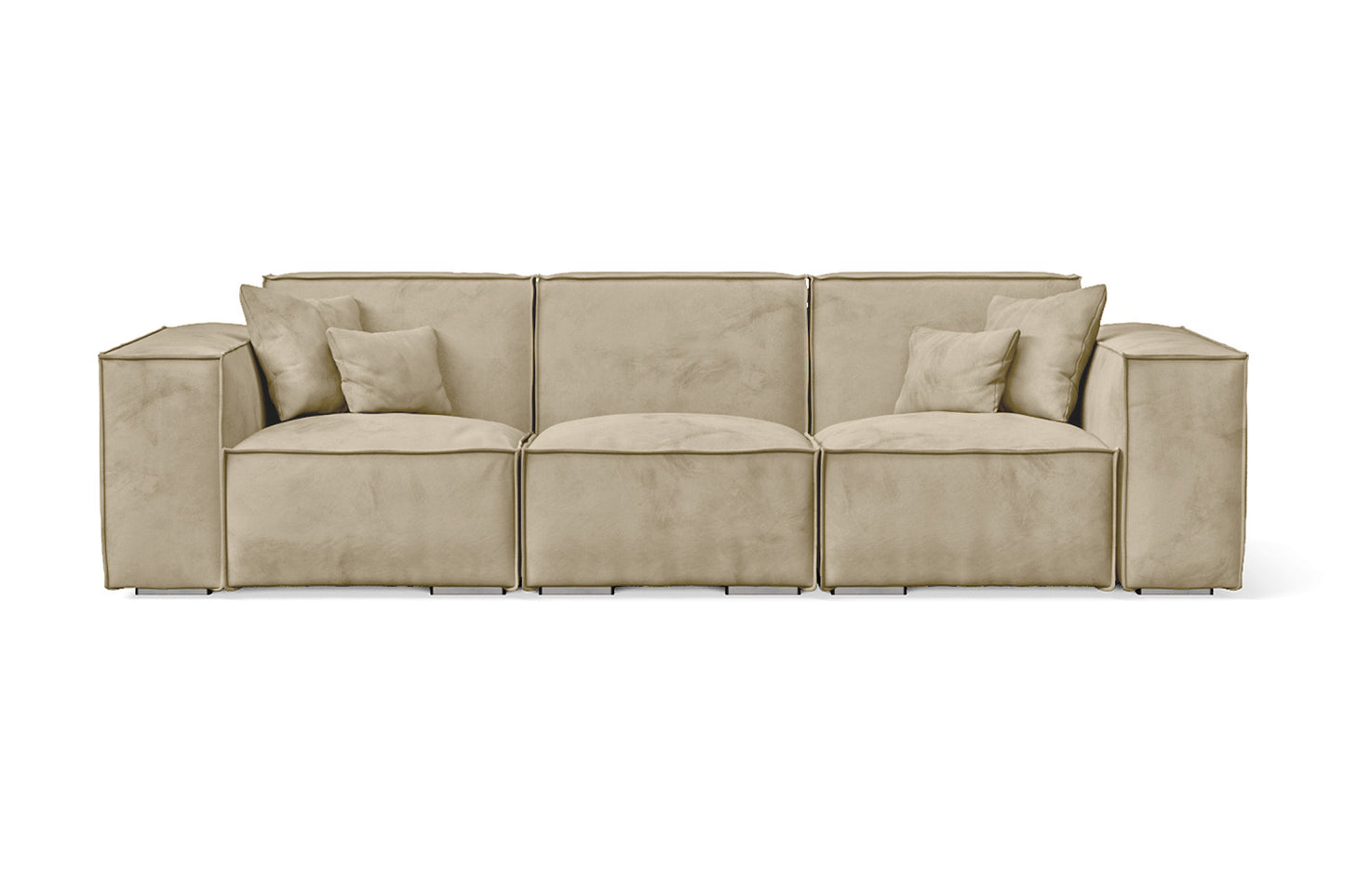 Naples 3 Seater Sofa Cream Velvet