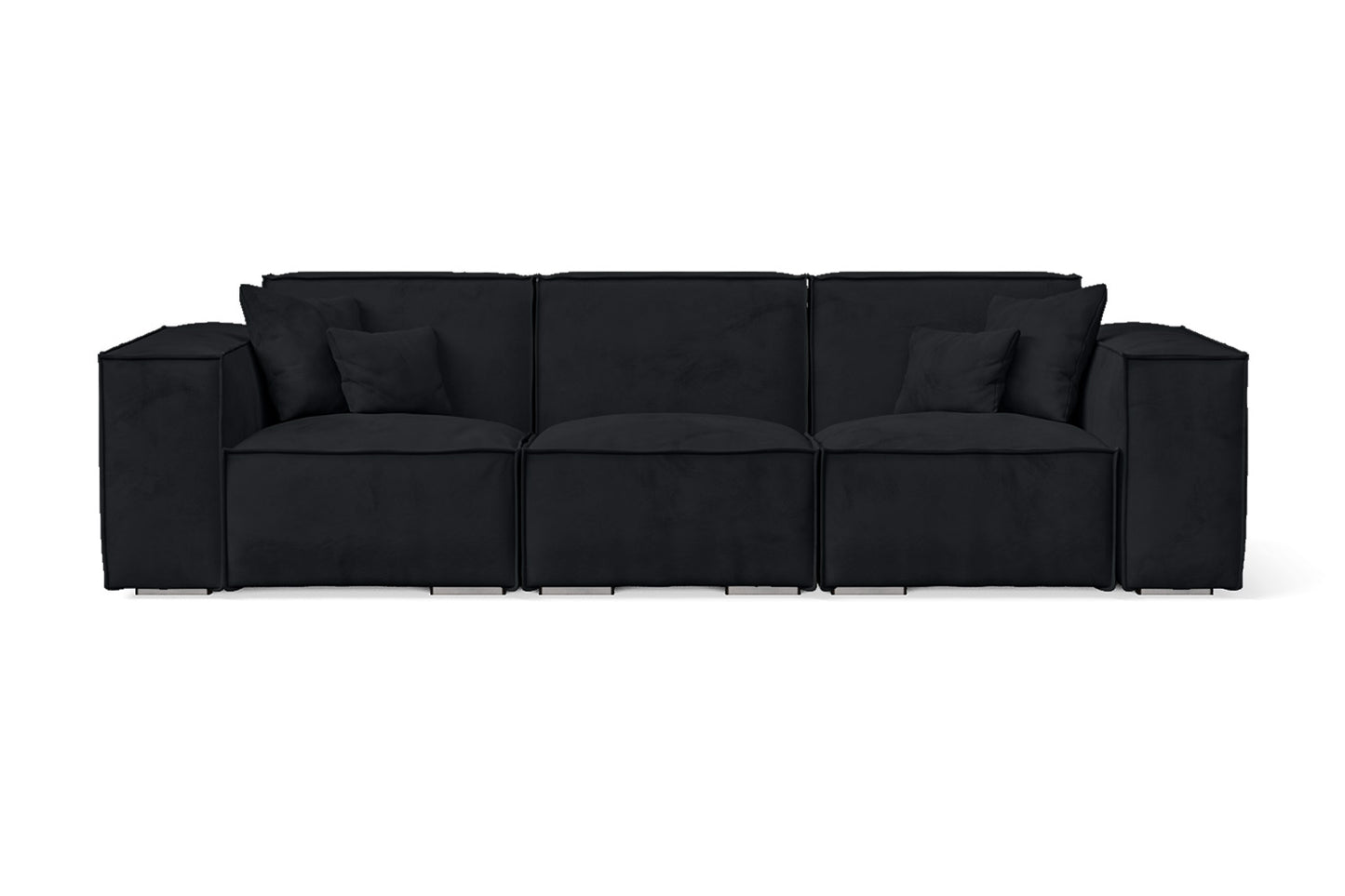 Naples 3 Seater Sofa Dark Grey Velvet