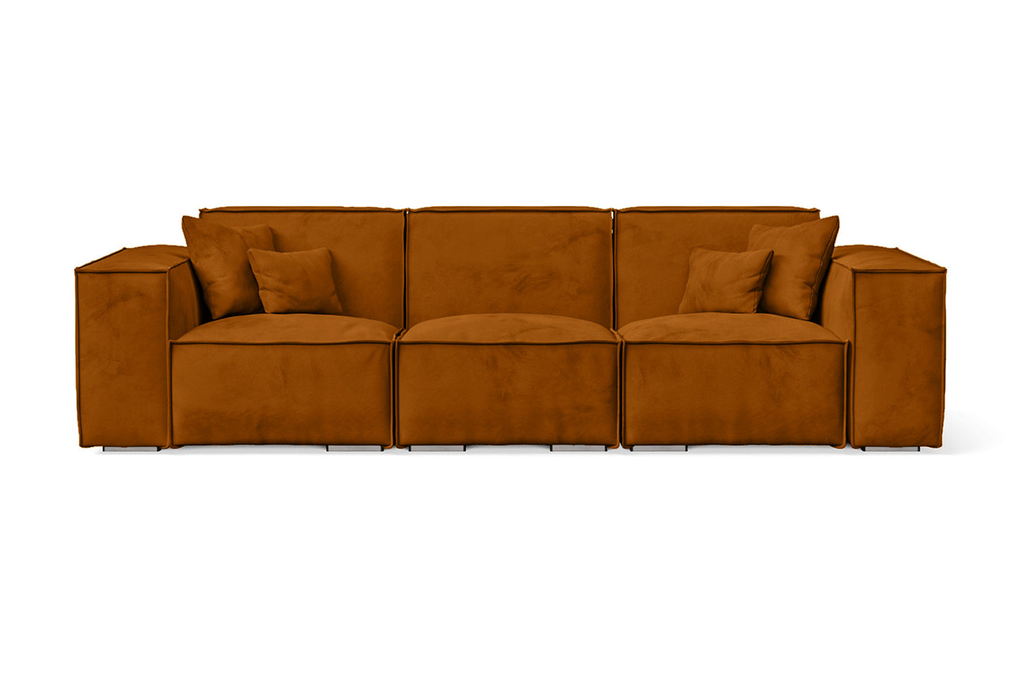 Naples 3 Seater Sofa Gold Velvet