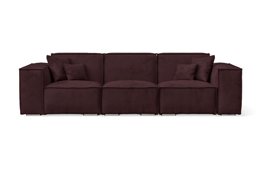 Naples 3 Seater Sofa Grape Velvet