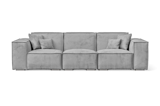 Naples 3 Seater Sofa White Velvet