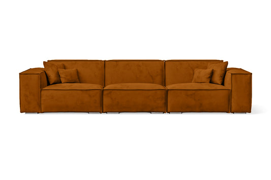 Naples 4 Seater Sofa Gold Velvet