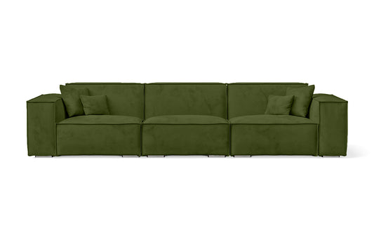 Naples 4 Seater Sofa Lime Velvet