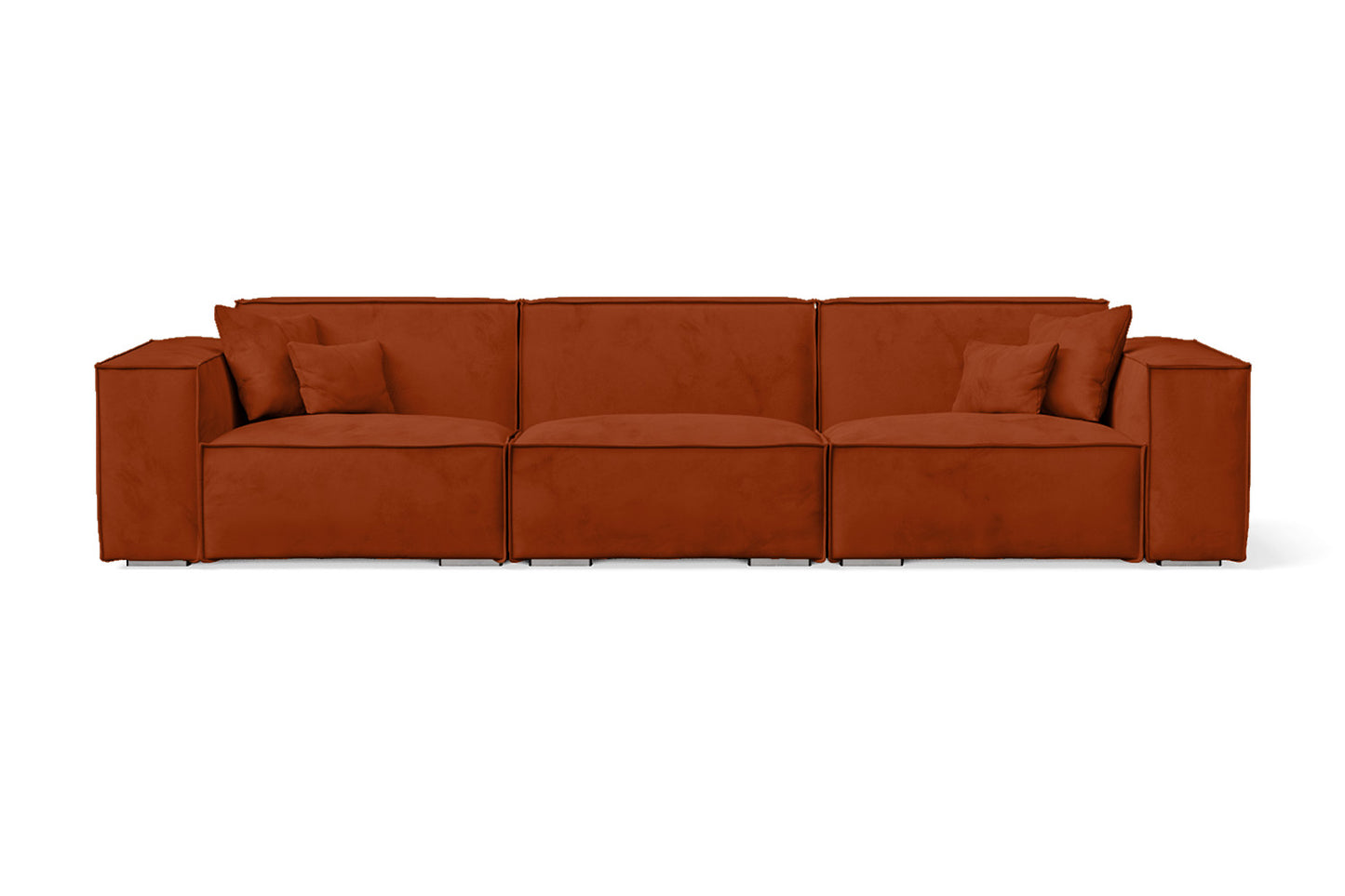 Florence 3 Seater Sofa Orange Velvet