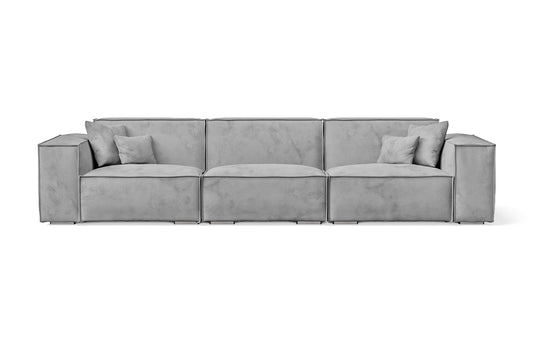 Naples 4 Seater Sofa White Velvet