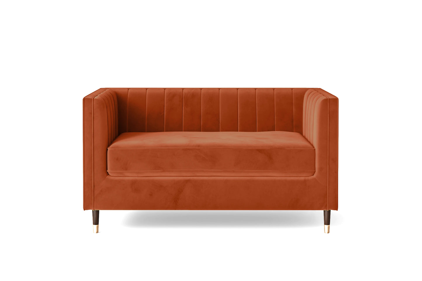 Gela 4 Seater Sofa Orange Linen