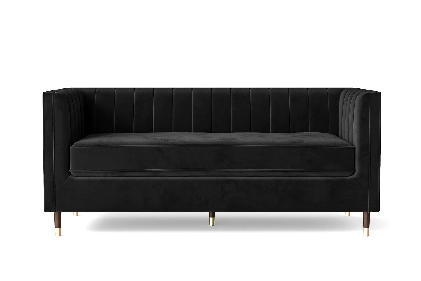 Gela 4 Seater Sofa Black Linen