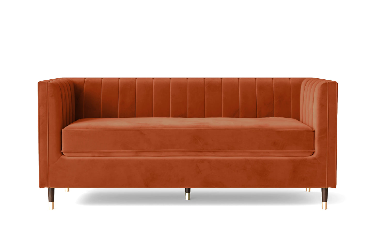 Gela 3 Seater Sofa Orange Velvet