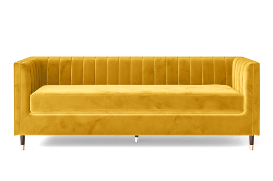 Tivoli 4 Seater Sofa Yellow Velvet