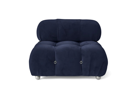 Ancona 3 Seater Left Hand Facing Chaise Lounge Corner Sofa Dark Blue Velvet