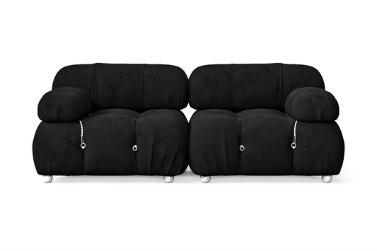 Varese 2 Seater Sofa Black Velvet