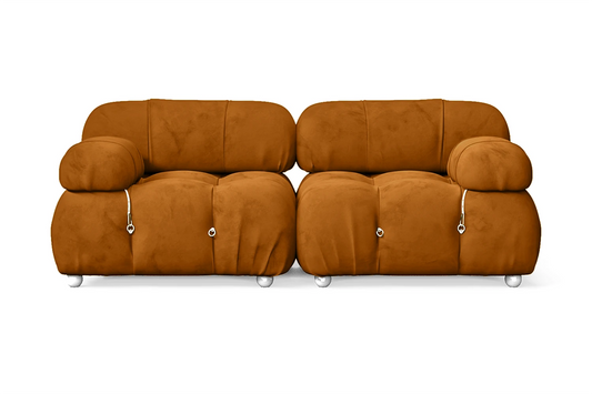 Ancona 2 Seater Sofa Yellow Velvet