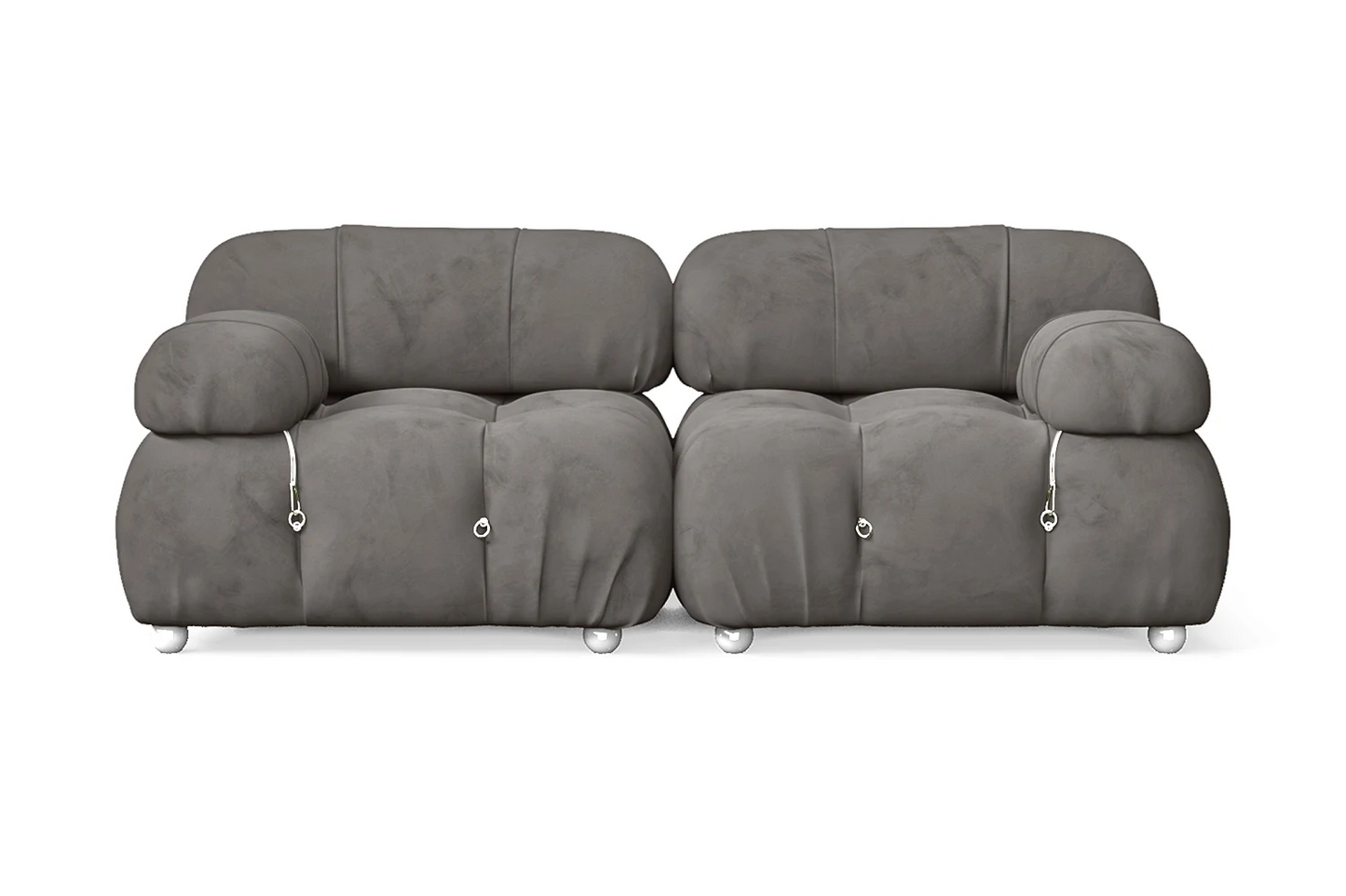 Varese 2 Seater Sofa Grey Velvet