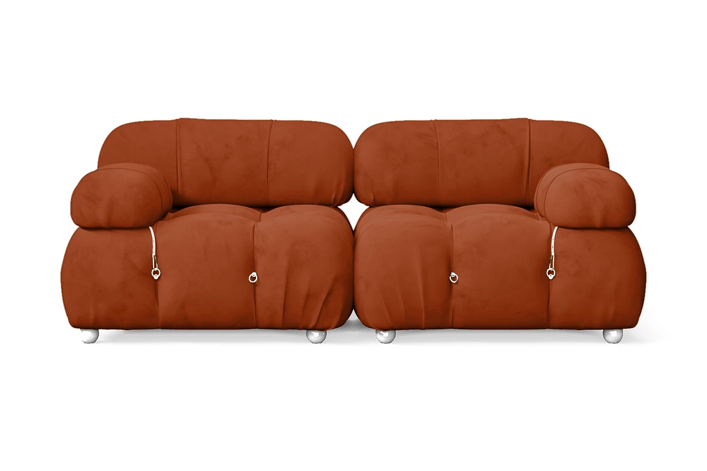 Varese 2 Seater Sofa Orange Velvet