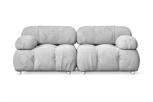 Varese 2 Seater Sofa White Velvet