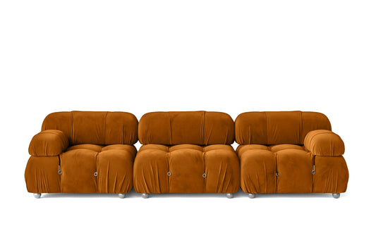 Varese 3 Seater Sofa Gold Velvet