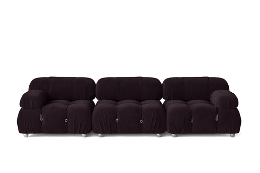 Varese 3 Seater Sofa Purple Velvet