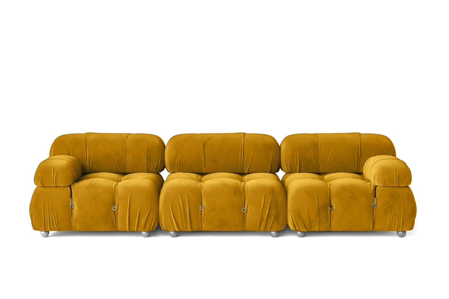 Varese 3 Seater Sofa Yellow Velvet